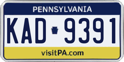 PA license plate KAD9391