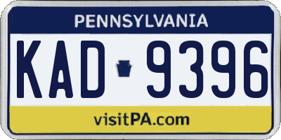 PA license plate KAD9396
