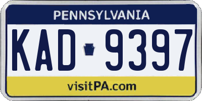 PA license plate KAD9397