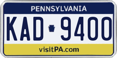 PA license plate KAD9400