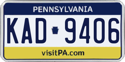 PA license plate KAD9406