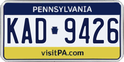 PA license plate KAD9426