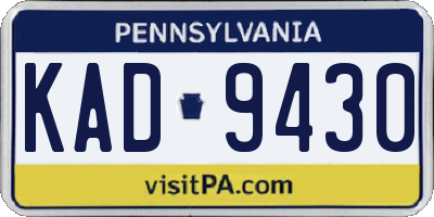 PA license plate KAD9430