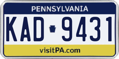 PA license plate KAD9431