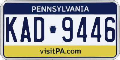 PA license plate KAD9446