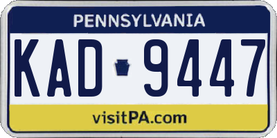 PA license plate KAD9447