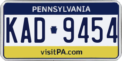 PA license plate KAD9454