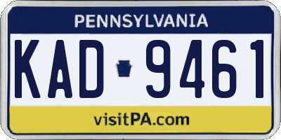 PA license plate KAD9461