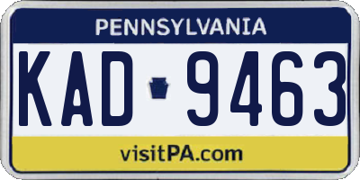 PA license plate KAD9463