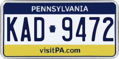 PA license plate KAD9472
