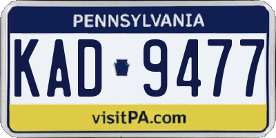 PA license plate KAD9477