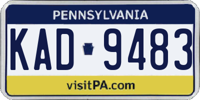 PA license plate KAD9483