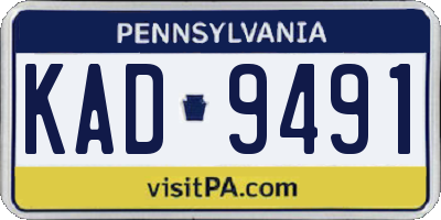 PA license plate KAD9491