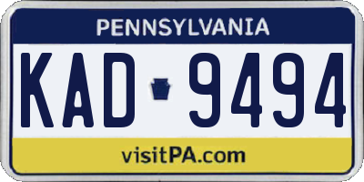 PA license plate KAD9494