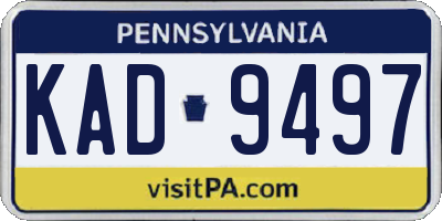 PA license plate KAD9497