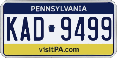 PA license plate KAD9499