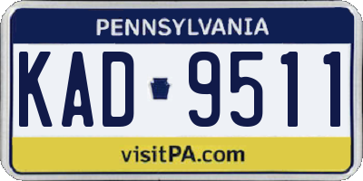 PA license plate KAD9511