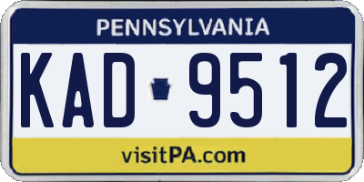 PA license plate KAD9512