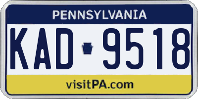 PA license plate KAD9518