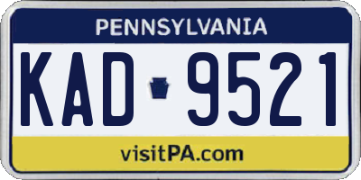 PA license plate KAD9521
