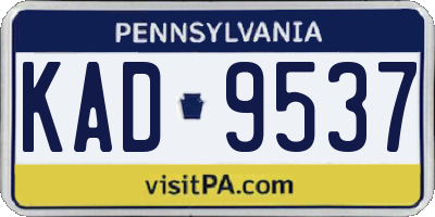 PA license plate KAD9537