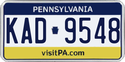 PA license plate KAD9548