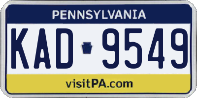 PA license plate KAD9549