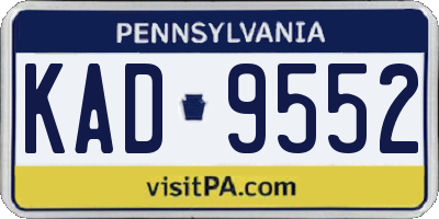 PA license plate KAD9552