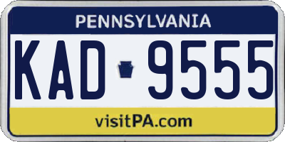 PA license plate KAD9555