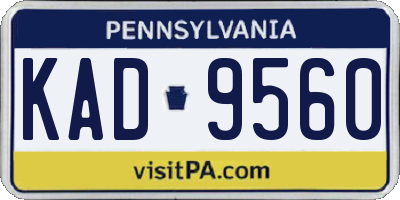 PA license plate KAD9560