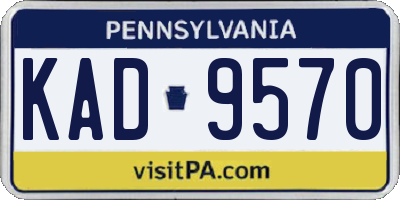 PA license plate KAD9570