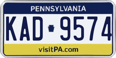 PA license plate KAD9574