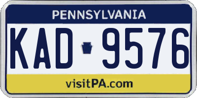 PA license plate KAD9576