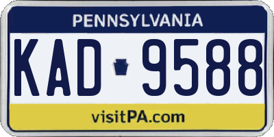 PA license plate KAD9588