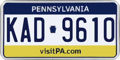 PA license plate KAD9610