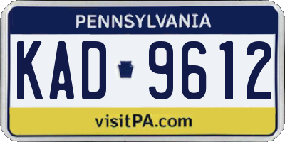 PA license plate KAD9612