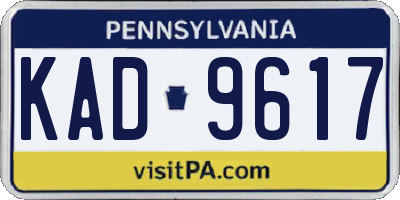 PA license plate KAD9617