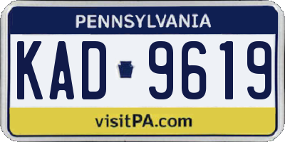 PA license plate KAD9619