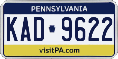 PA license plate KAD9622