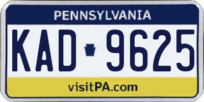 PA license plate KAD9625