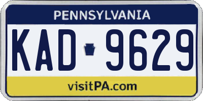 PA license plate KAD9629