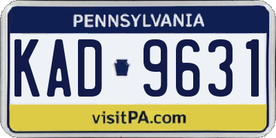PA license plate KAD9631