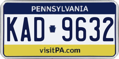 PA license plate KAD9632