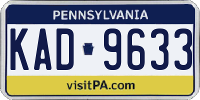 PA license plate KAD9633