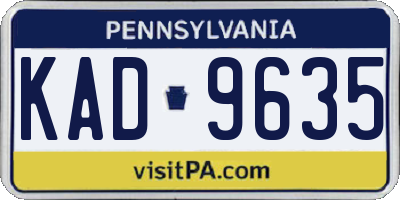 PA license plate KAD9635