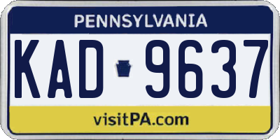 PA license plate KAD9637