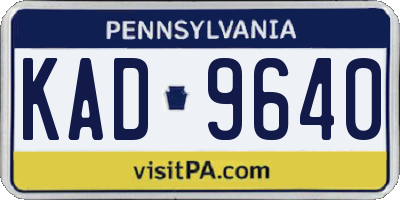 PA license plate KAD9640