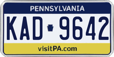 PA license plate KAD9642