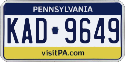 PA license plate KAD9649
