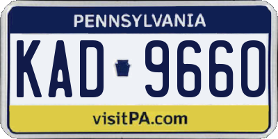 PA license plate KAD9660